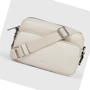 Bolsa De Hombro Ecco Textureblock Camera Hombre Blancos | México 148XYU
